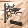 Relaxdays Vogeltränke Gusseisen Bronze Wetterfest mit Welcome Schild 25 cm x 22,5 cm x 13,5 cm 1,35 kg_2