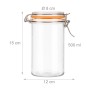Relaxdays Vorratsgläser 9er Set Glas Transparent Luftdicht 1500 ml 500 ml_5