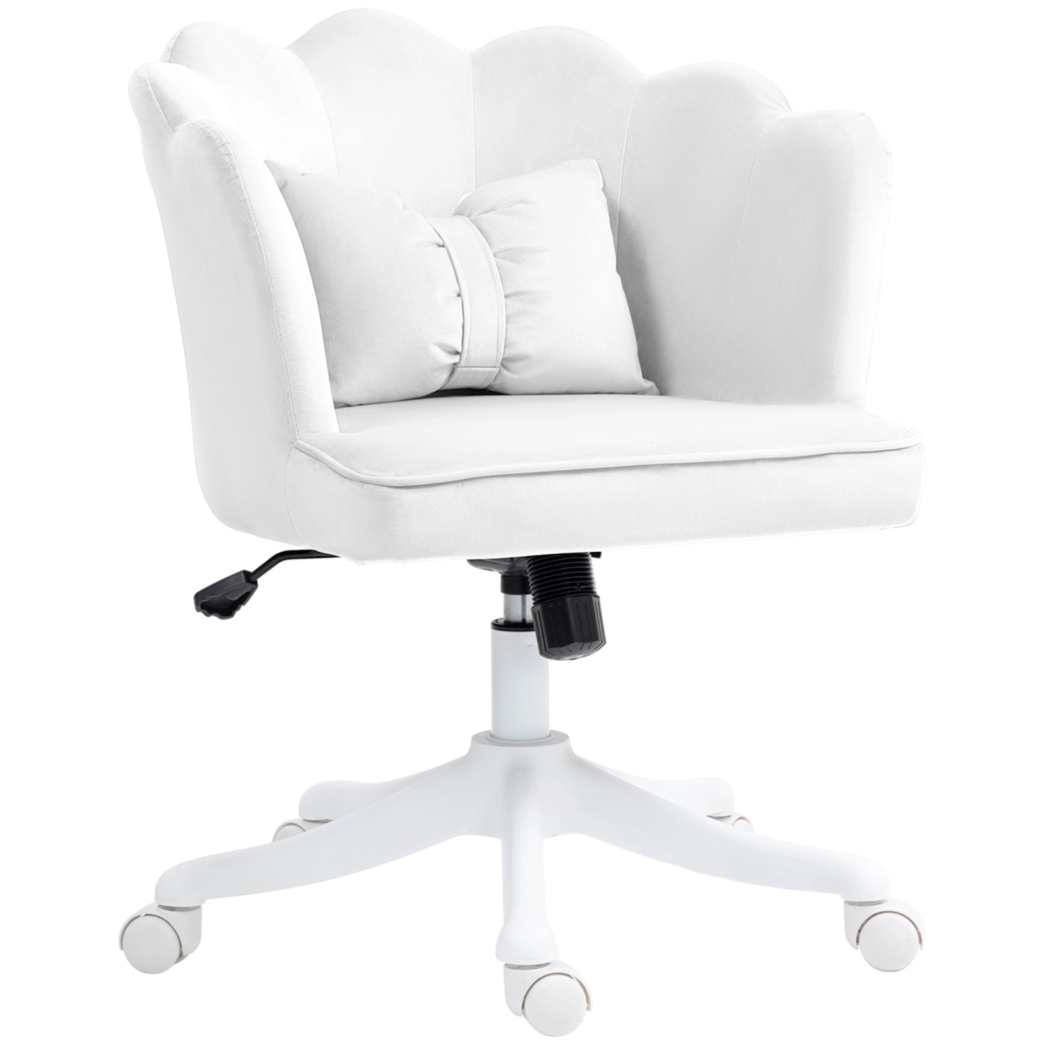 HOMCOM Bürostuhl Polyester Schaumstoff Weiß 66L x 62B x 80-88H cm günstig online kaufen