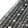 Detailaufnahme des schwarzen Aquagart Schattiernetzes/Sichtschutzes (90g, 2m breit) für Zäune.