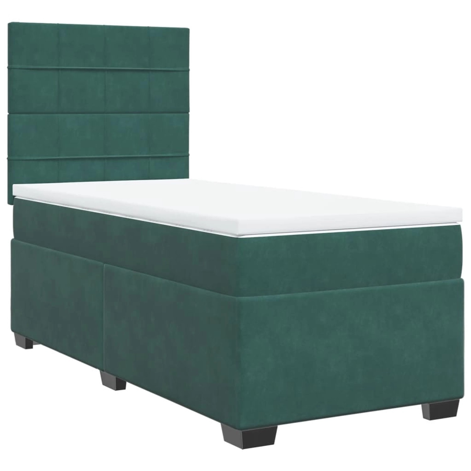 vidaXL Boxspringbett mit Matratze Dunkelgrün 90x200 cm Samt 3290807 günstig online kaufen