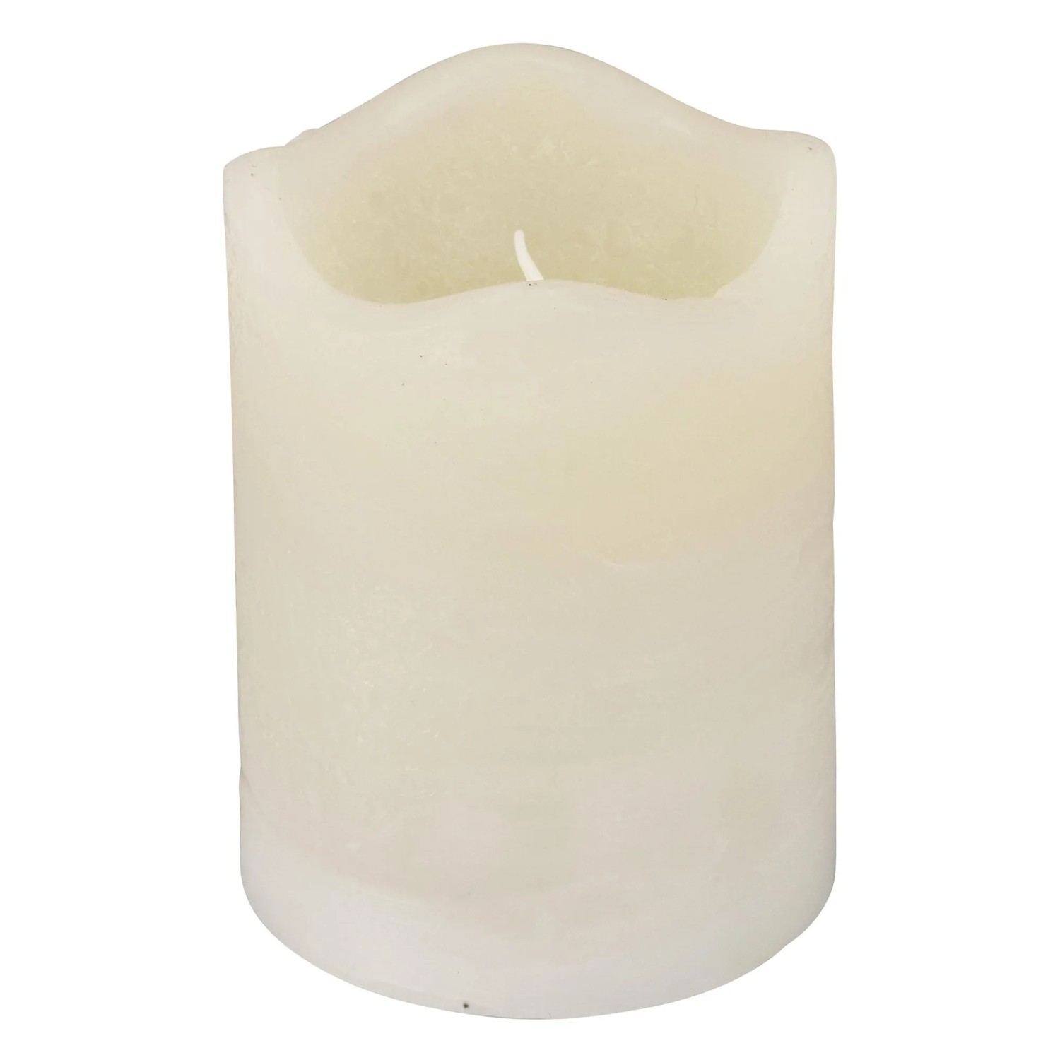 Kerze mit Flackernder LED und Timerfunktion 7 cm x 9 cm Ivory