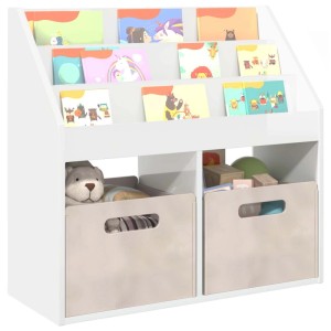 vidaXL Kinderregal Hochglanz Weiß 72,5 x 29,5 x 69 cm Holzwerkstoff 892383