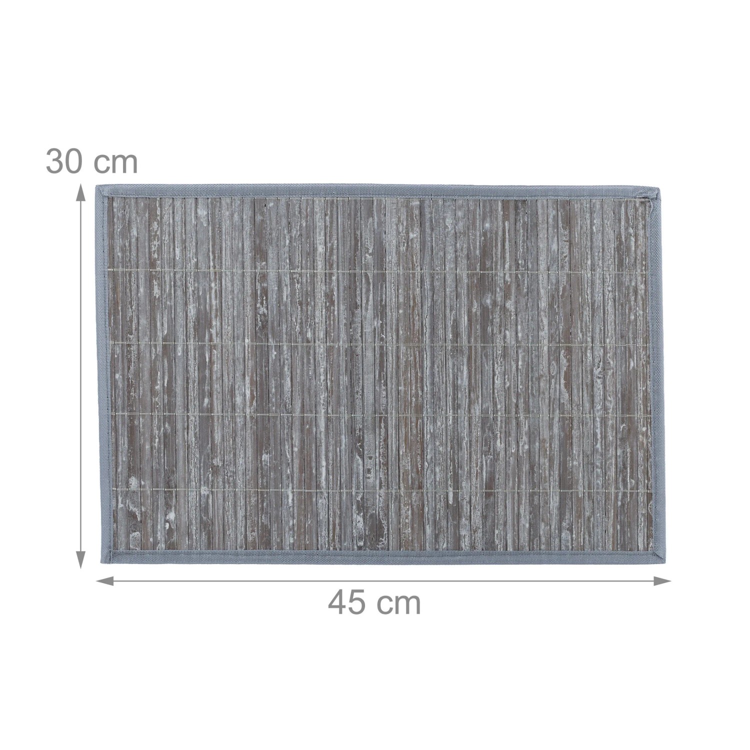Relaxdays Tischset 6er Set Bambus Grau Rutschhemmend 45 cm x 30 cm_4
