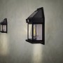 2er-Set schwarze Näve LED Solar-Außenwandleuchten Mira, ideal für Garten & Terrasse.
