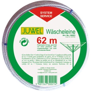 Juwel Wäscheleine 62m, weiße Wäscheleine für Wäschespinnen.