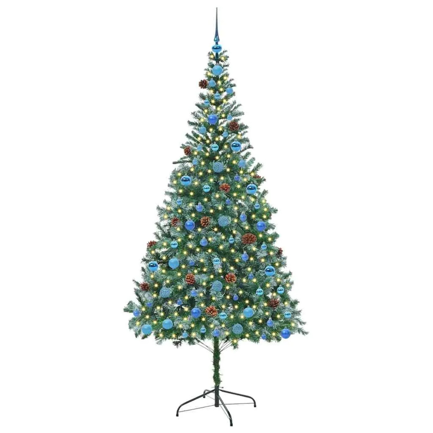 vidaXL Künstlicher Weihnachtsbaum Grün 210 cm PVC und Stahl 3396730