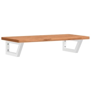 vidaXL Waschbeckenregal Wandmontage Stahl und Massivholz Buche 3302366