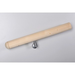 Holzhandlauf mit L-förmiger, matter Chrom-Konsole (2er Set) zur Wandmontage.