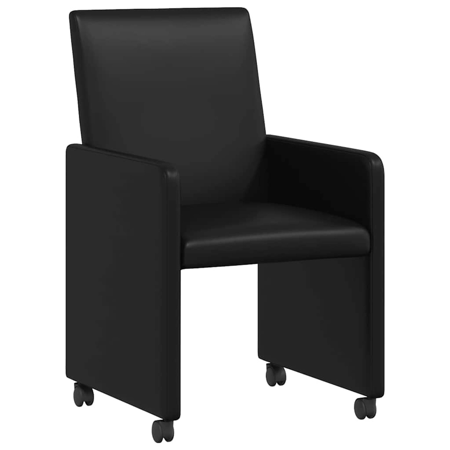 vidaXL Esszimmerstühle mit Rollen 2 Stk Schwarz 57 x 66 x 94 cm 42017823 günstig online kaufen