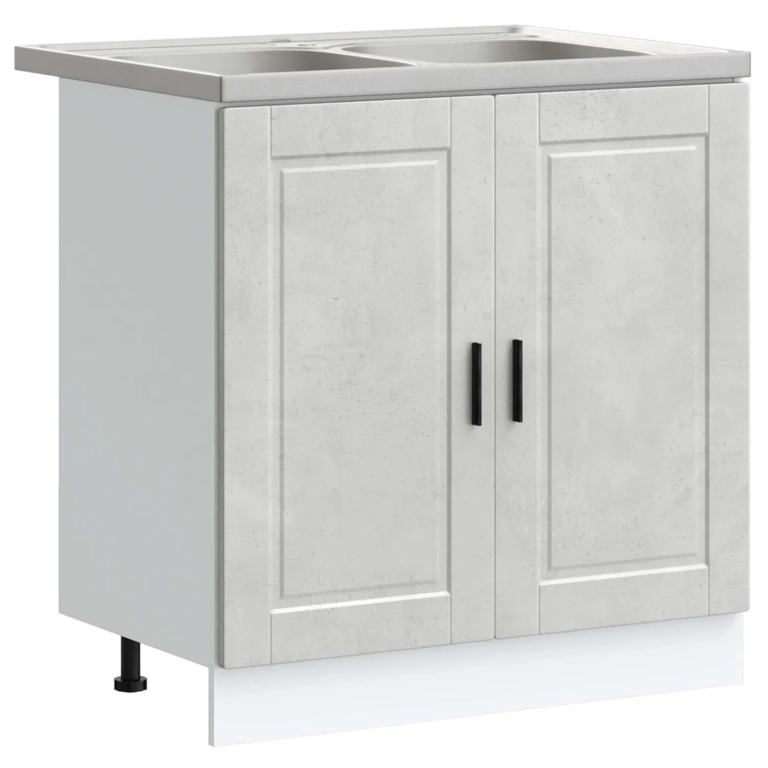 vidaXL Waschbecken-Unterschrank mit Tür Porto 2 Stk Grau Holzwerkstoff 3315025