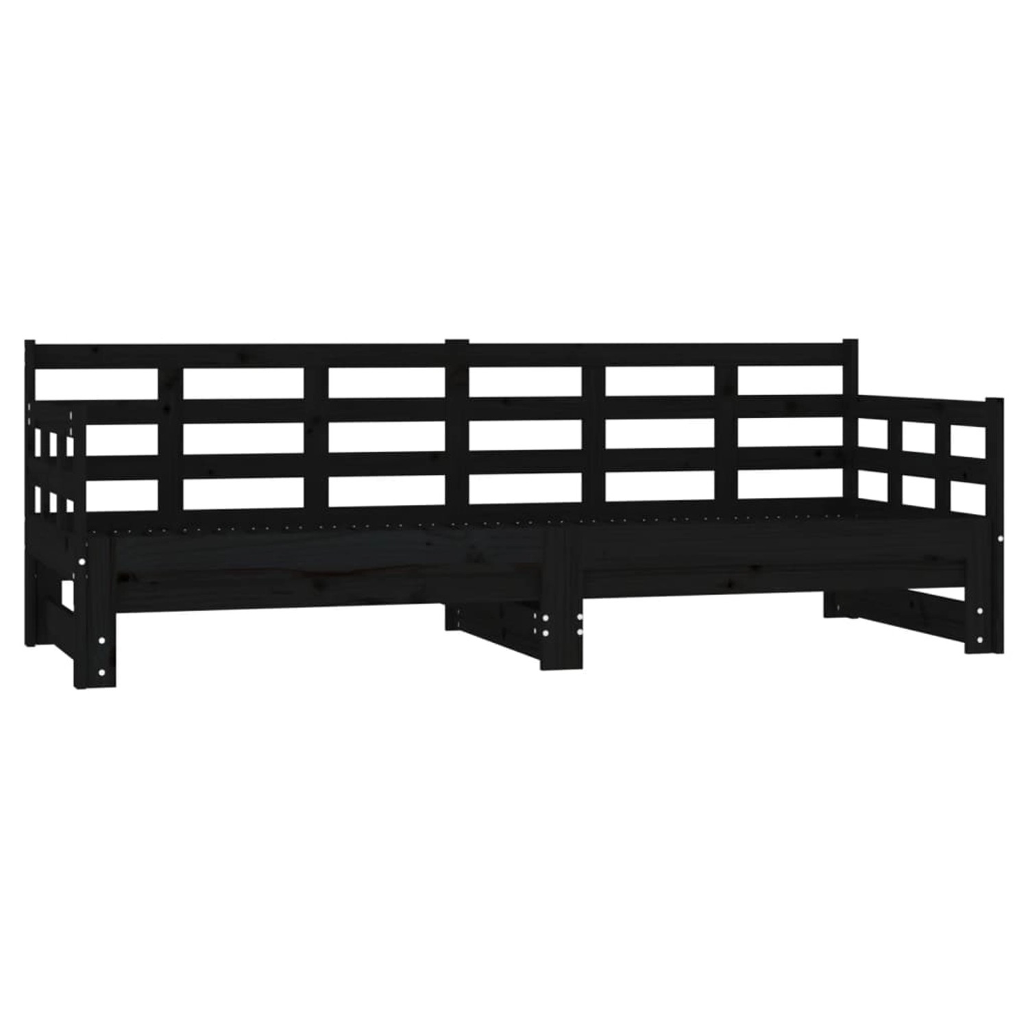 vidaXL Tagesbett Ausziehbar Schwarz Massivholz Kiefer 2x(90x190) cm1279902 günstig online kaufen