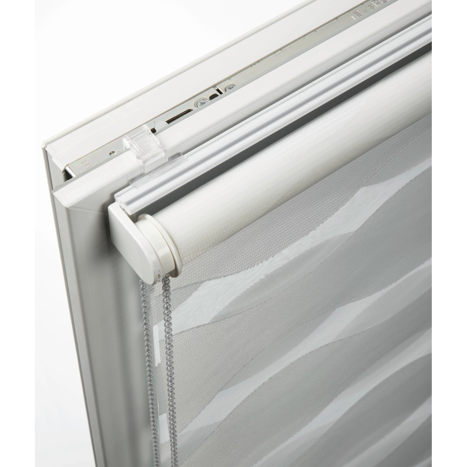 Schöner Wohnen Doppelrollo Tilda Welle, 45x150 cm, weiß. Rollo mit transparenten und blickdichten Stoffbahnen.