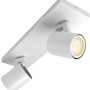 Weißer Philips Hue LED Spot Runner, 2-flammig, mit Dimmer für flexible Lichtsteuerung.