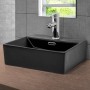 Eckiges, schwarzes ML-Design Aufsatzwaschbecken aus Keramik, 415x365x130mm.