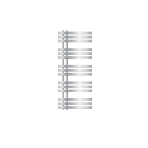 Chromfarbener LuxeBath Designheizkörper, 500x1200mm, mit horizontalen Heizstäben. Badheizkörper.
