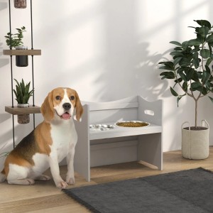 PawHut Futterstation, höhenverstellbar, mit zwei Näpfen. Ideal für Katzen und Hunde.