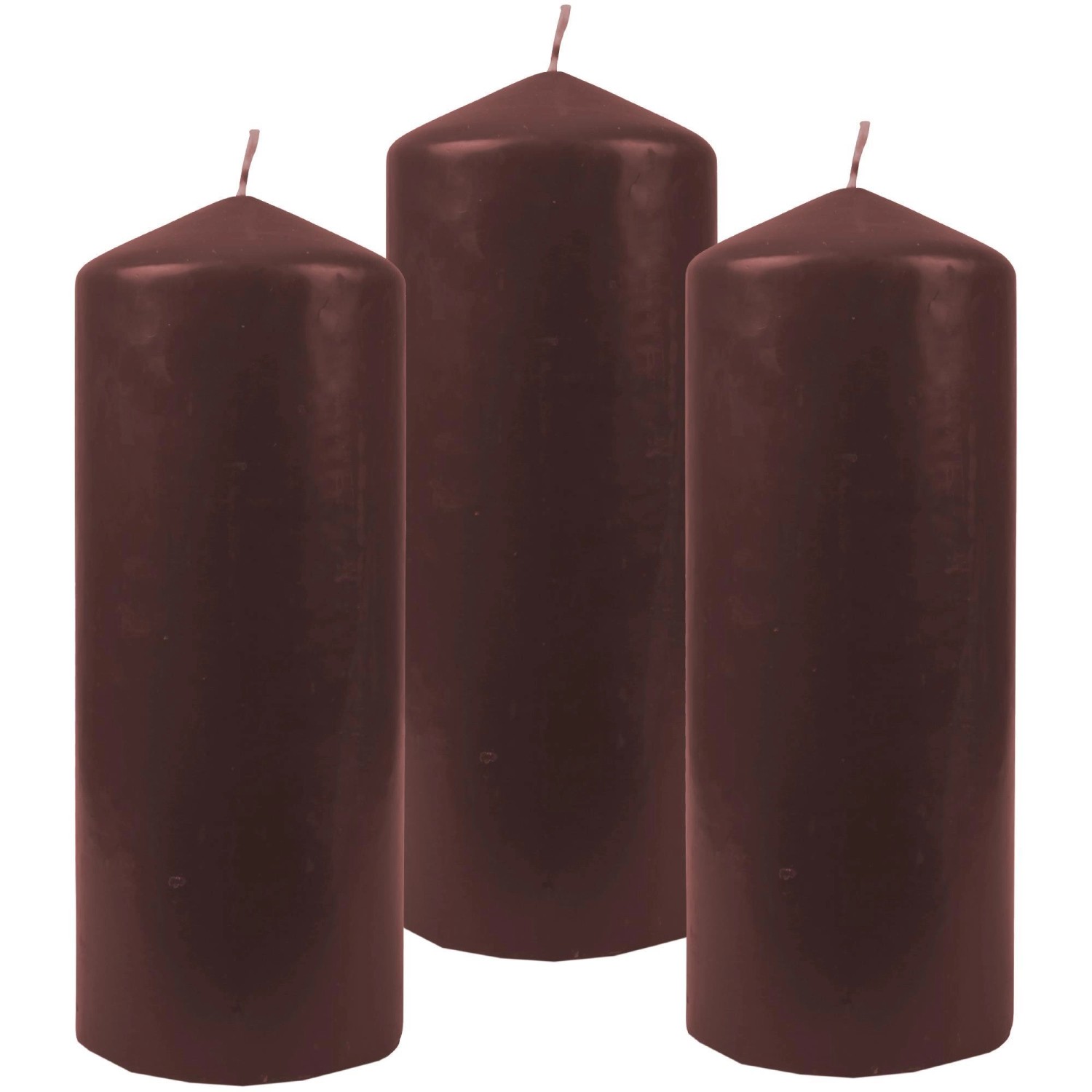 HS Candle Stumpenkerzen Ø6cm 3er Pack Braun Dunkel günstig online kaufen