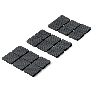 Hettich Antirutschpads, eckig, 28x28mm, schwarz, für Möbel und Oberflächenschutz.