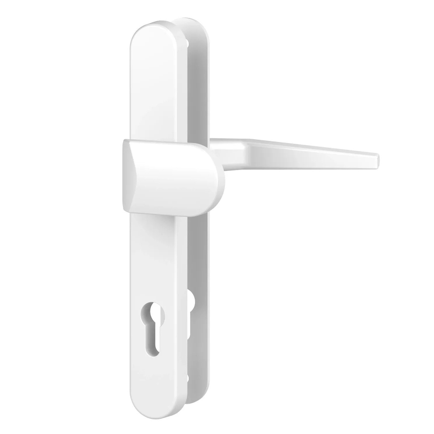 Basi - ES0 Vollmaterial-Schutzbeschlag Schmalrahmenschild Rund Alu Weiß Lochung PZ WG 15mm Schildstärke 92-8mm 7903-0609