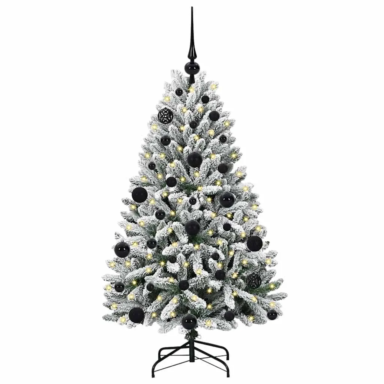 vidaXL Künstlicher Weihnachtsbaum Grün und Weiß 120 cm PVC und Metall 3395731