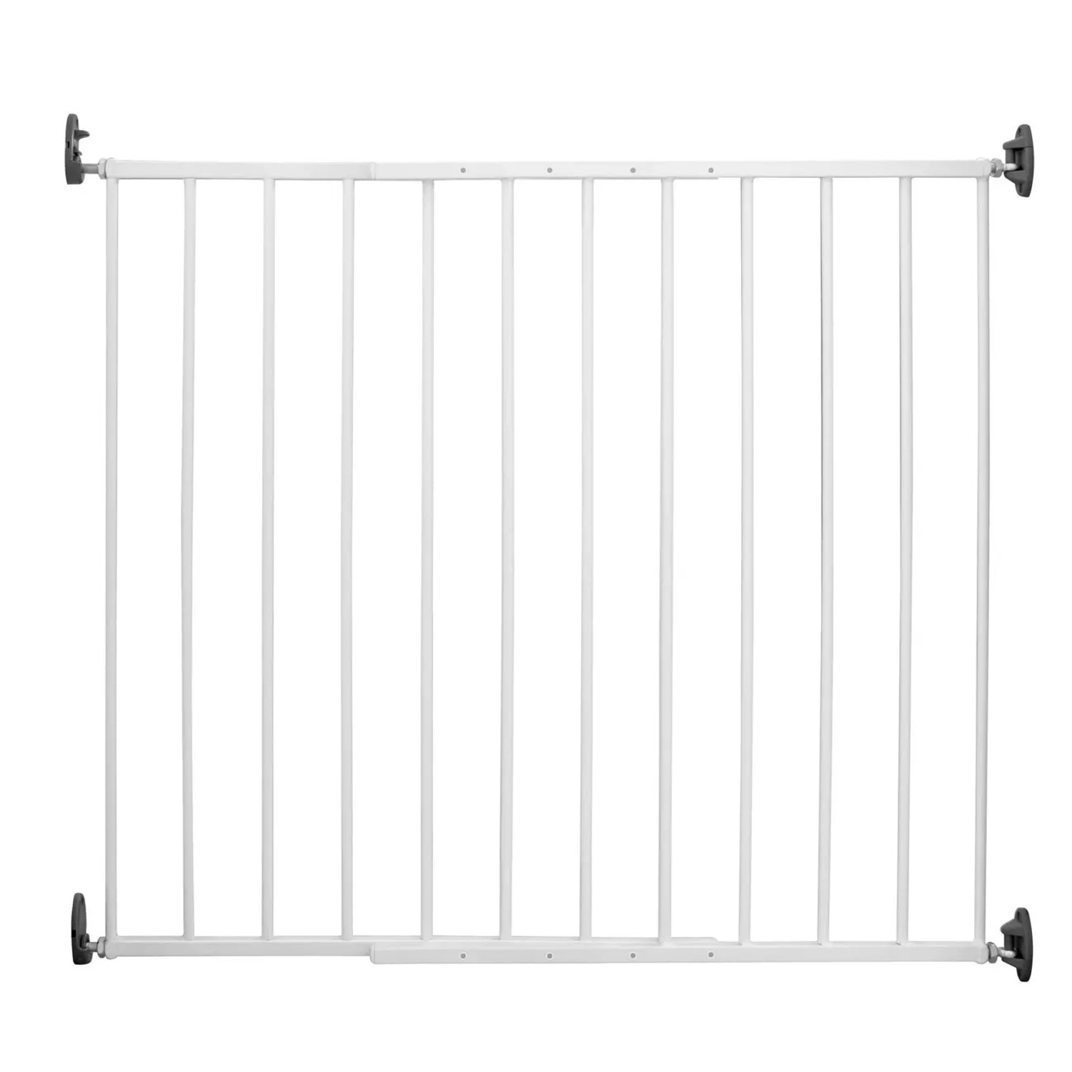 Weißes Schraubgitter Simple-Lock aus Stahl und Kunststoff zur Kindersicherung.