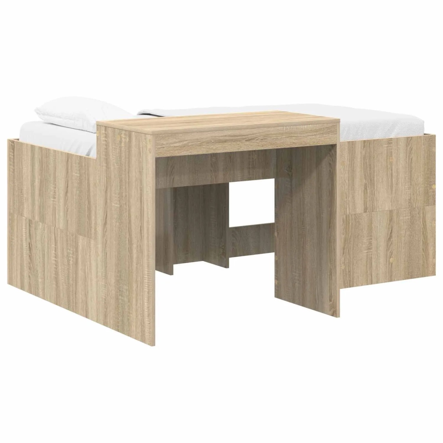 vidaXL Hochbett mit Schreibtisch für Kinder Sonoma-Eiche Holzwerkstoff 3422669