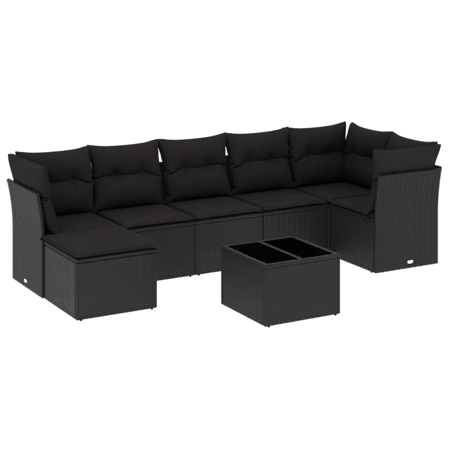 vidaXL 8-tlg Garten-Sofagarnitur mit Kissen Schwarz Poly Rattan Modell 23 günstig online kaufen