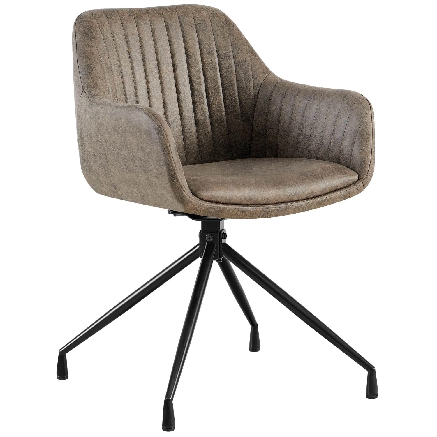 DELUKE Esszimmerstuhl MILON Kunstleder Grau 58x58x81cm Essstühle Esszimmerstühle Küchenstühle Wohnzimmerstühle