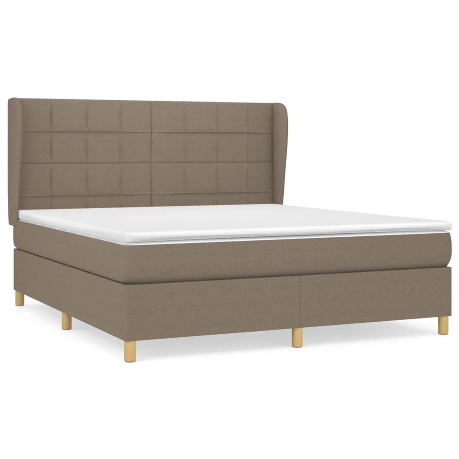 vidaXL Boxspringbett mit Matratze Taupe 180x200 cm Stoff 3128545 günstig online kaufen