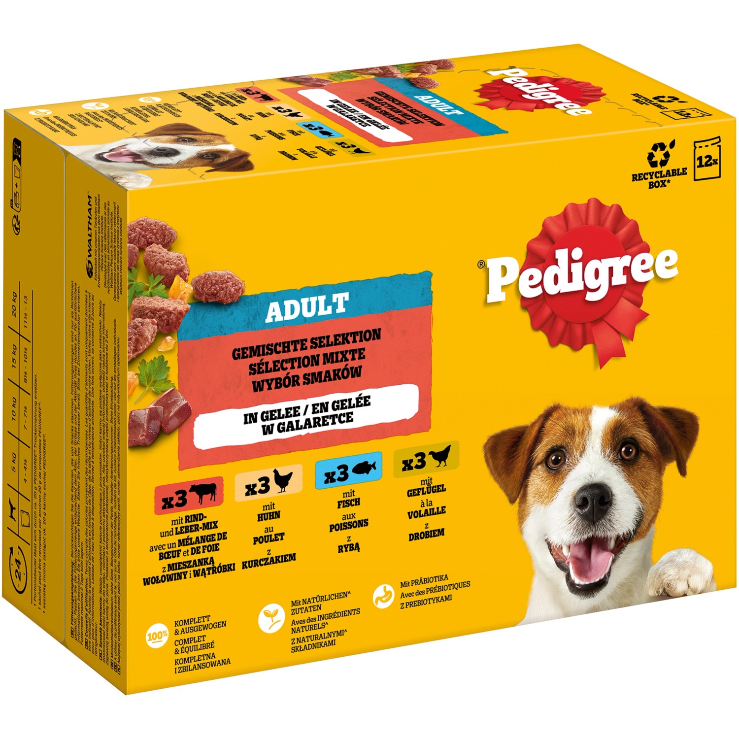 Pedigree Hunde-Nassfutter Multipack Gemischte Selektion in Gelee 12 x 100 g