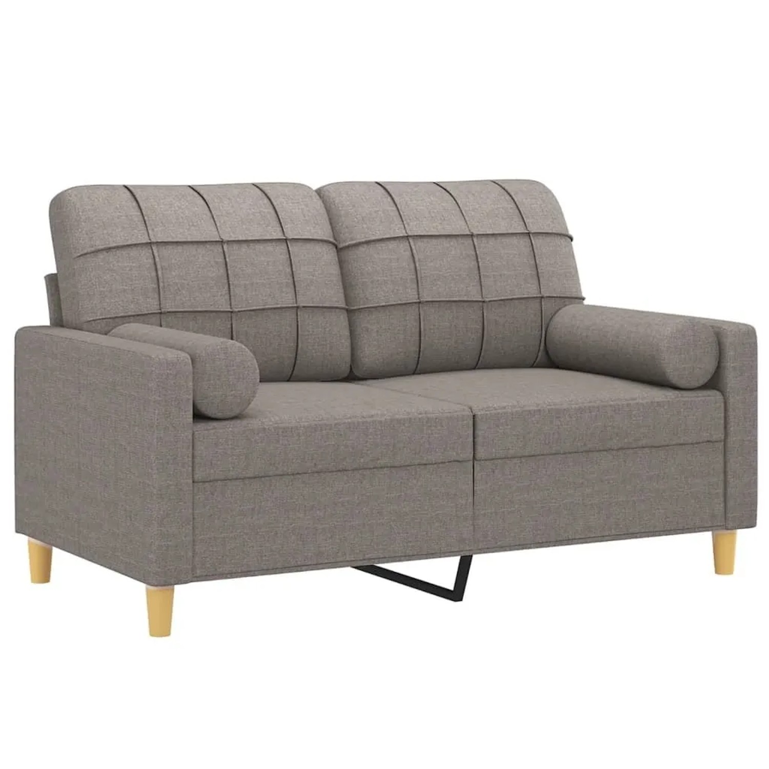 vidaXL 2-Sitzer-Sofa mit Zierkissen Taupe 120 cm Stoff 3200781