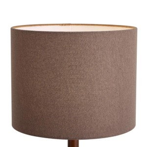 QAZQA Japandi Stehleuchte Nussbaumholz mit Braunem Leinenschirm 151 cm Mels