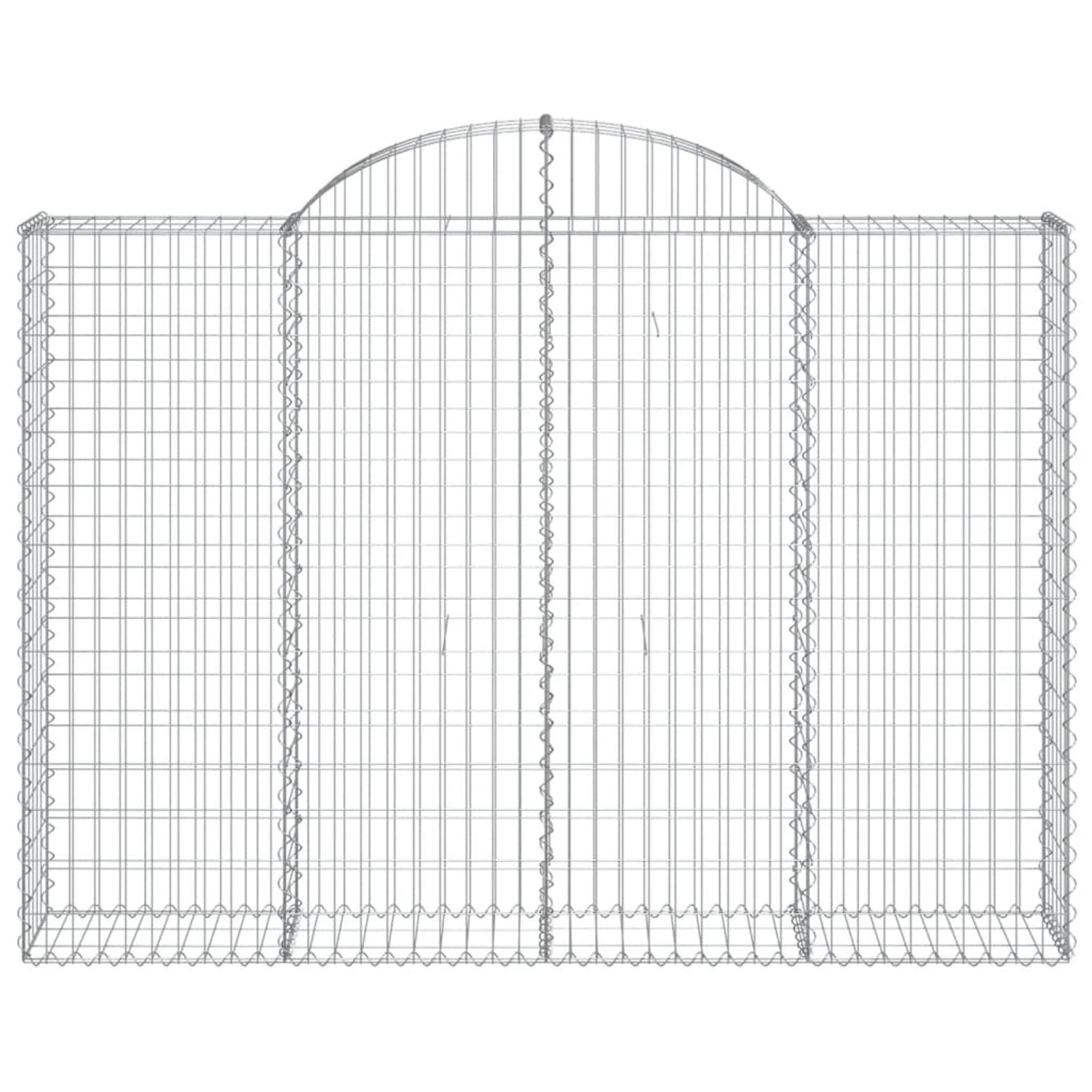 10er Set Gabionen mit Hochbogen, 200x30x140/160cm, aus verzinktem Eisen für Hochbeete.