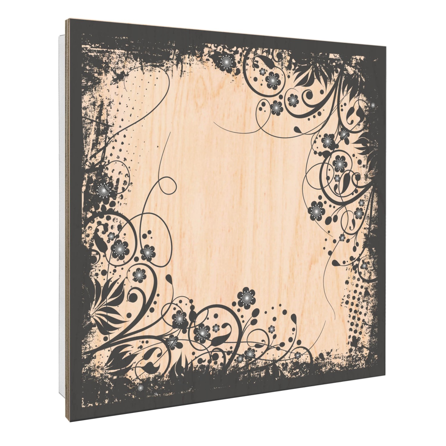 Banjado Schlüsselkasten mit Holzfront 30x30cm Weiß Scharnier Links 50 Haken günstig online kaufen