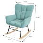 ML-Design Schaukelsessel in Salbei mit Frottee-Bezug und Holzfüßen.
