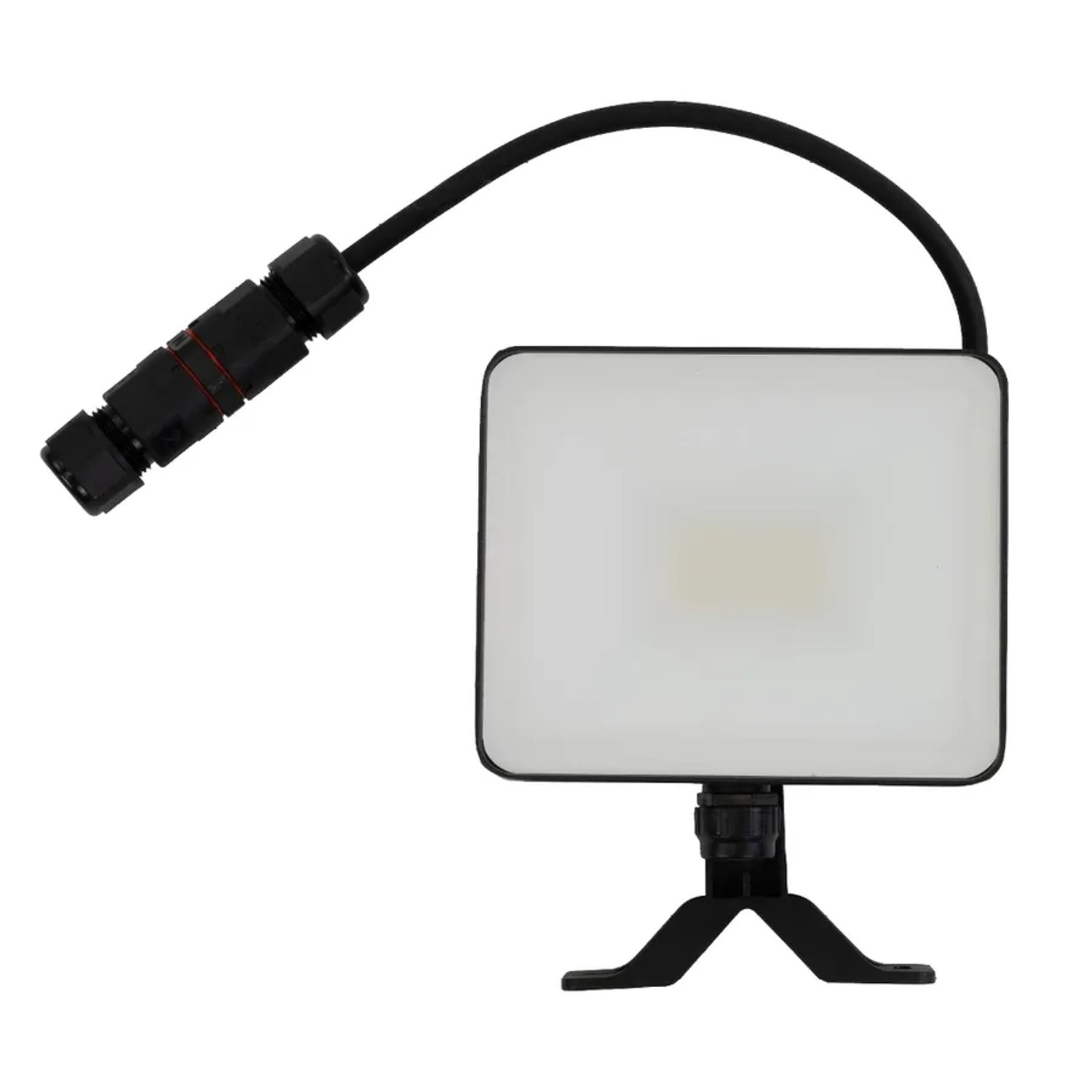 LUXULA LED Fluter 10W 4000K Neutralweiß Außenstrahler Schwarz IP65 Plug-In Sensor Vorrichtung & Schnellverbinder