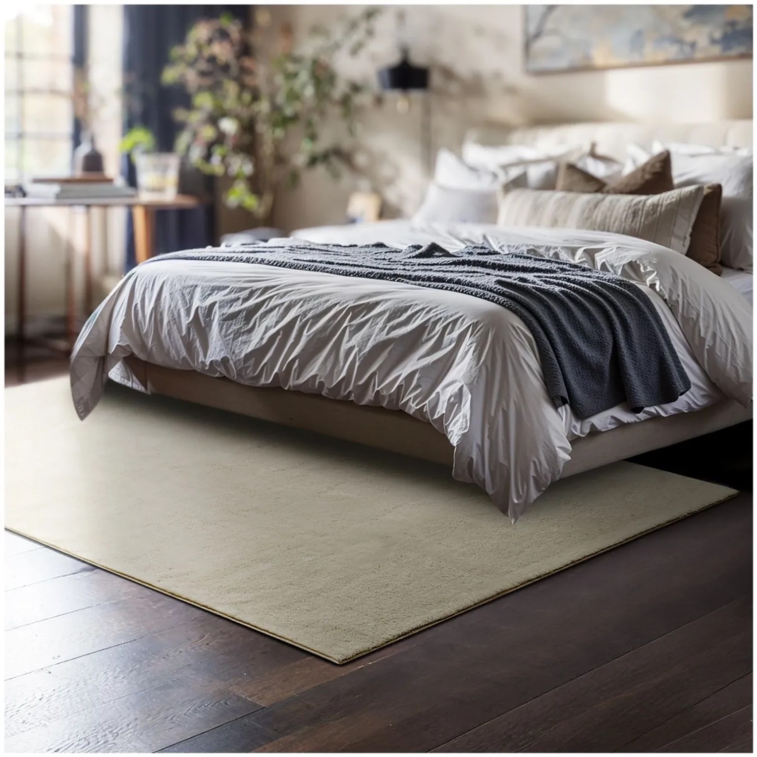 Tectake Kurzflorteppich Soft Zone Verschiedene Größen und Farben Flauschige Oberfläche  1630 G M² Florgewicht 120 x 170 cm 120 x 170 x 1 50 cm Beige