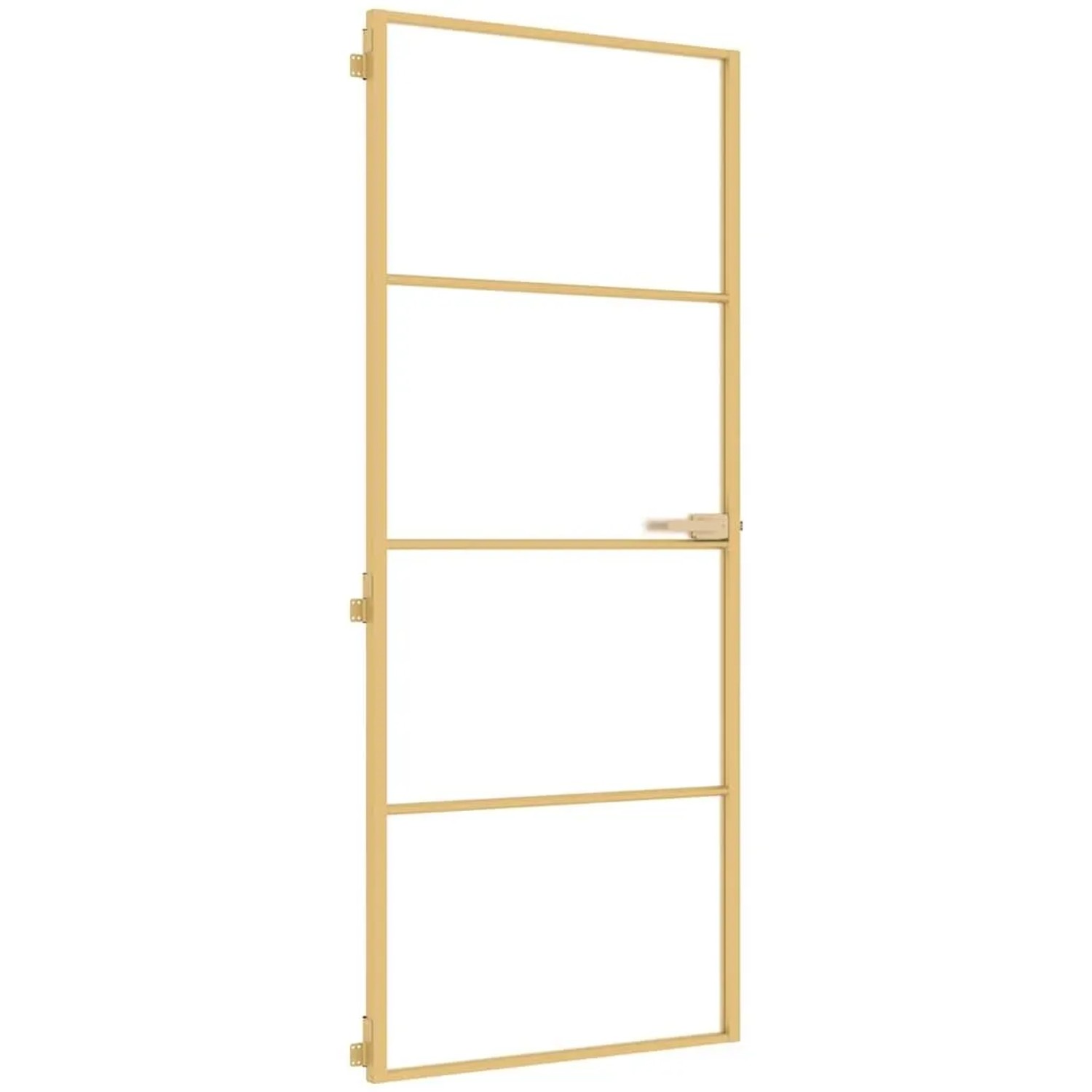 vidaXL Innentür Schlank Golden 83x201,5 cm Hartglas und Aluminium 155137