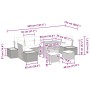 Beiges 10-teiliges vidaXL Garten-Sofa-Set aus Poly Rattan mit Tisch und Kissen.