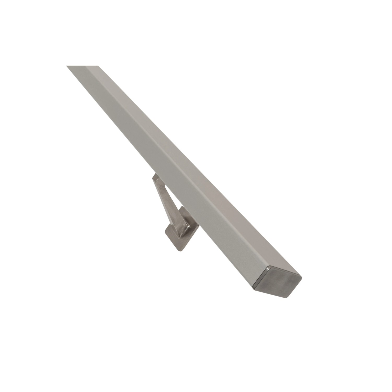 Treba CubeRail Handlauf-Set, Aluminium eloxiert, mit Wandhalterung in Edelstahloptik.