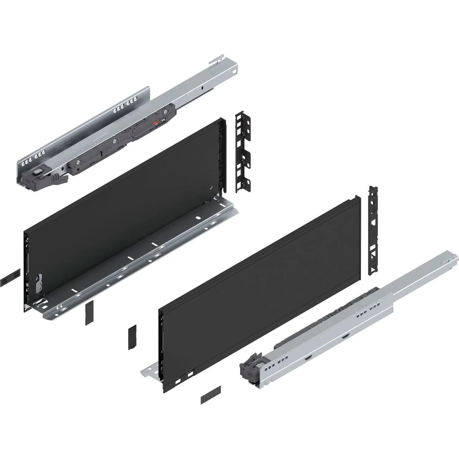 Blum Legrabox Pure Set Höhe C Tip-On Vollauszug 500 mm 40 kg Carbonschwarz 1 Paar
