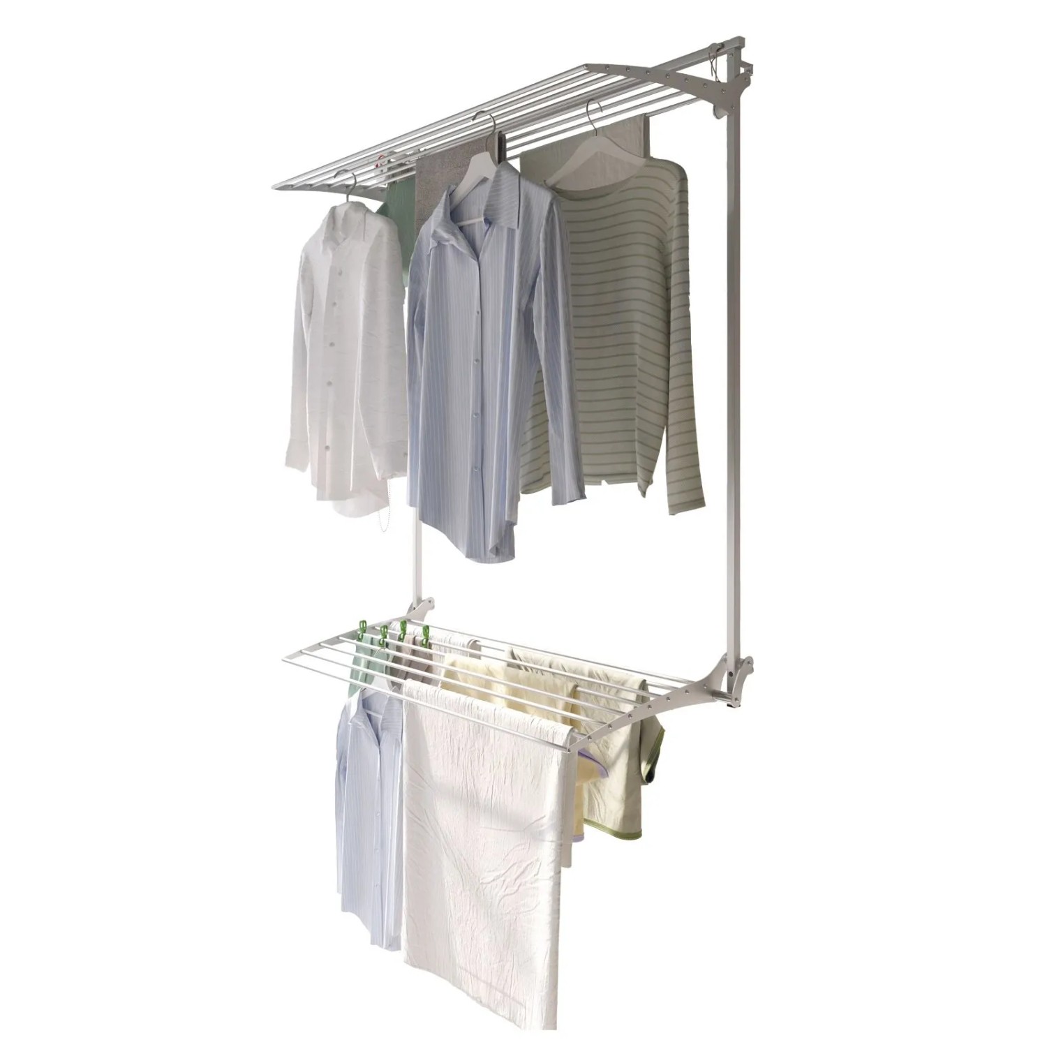 Foxydry Wäscheständer Zur Wandmontage Klappbar Grau Trockenlänge 16 m Maß 108 cm