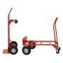 PROREGAL Stahlrohr-Sackkarre, rot, mit Standard-Schaufel und Gummireifen. Ideal für Werkstatt und Umzug.
