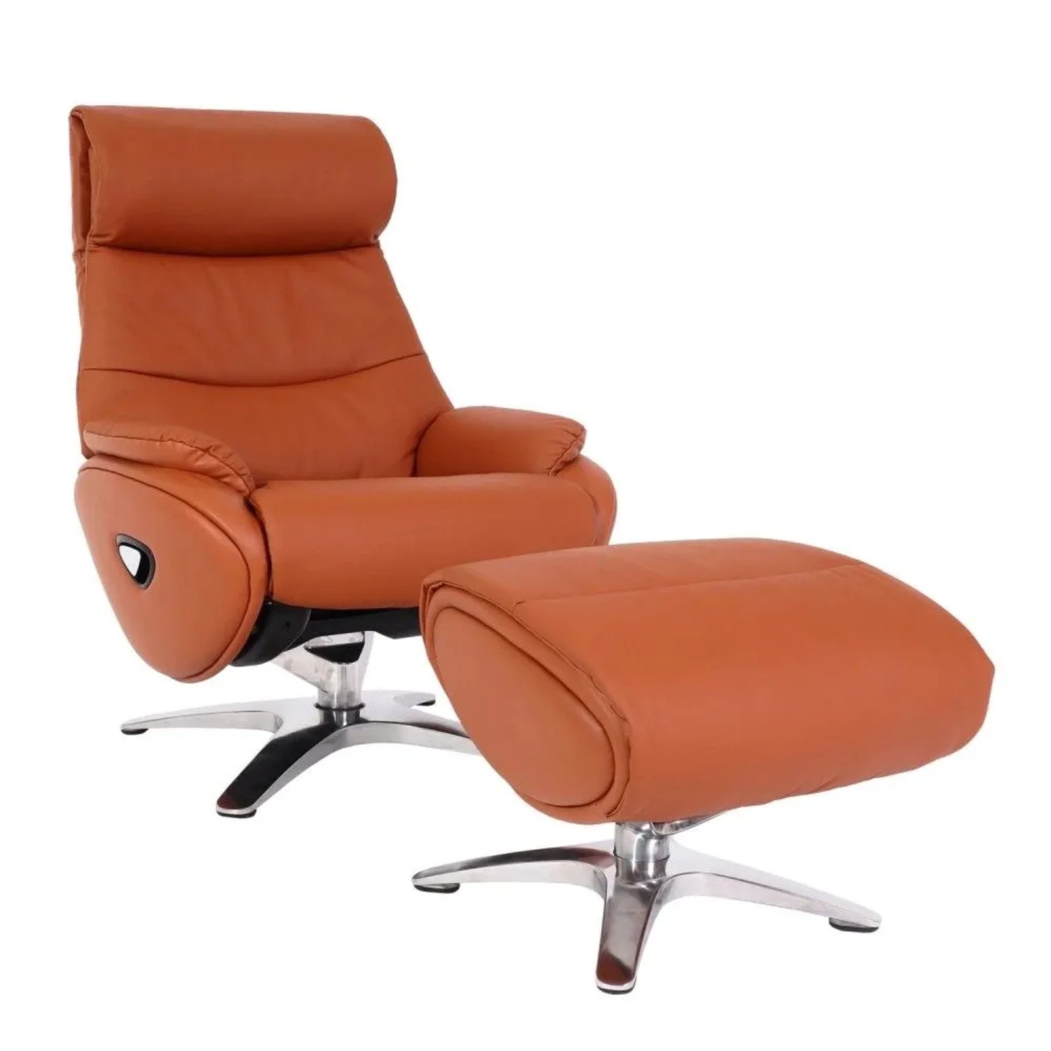 MCW Relaxsessel mit Hocker K98 Braun