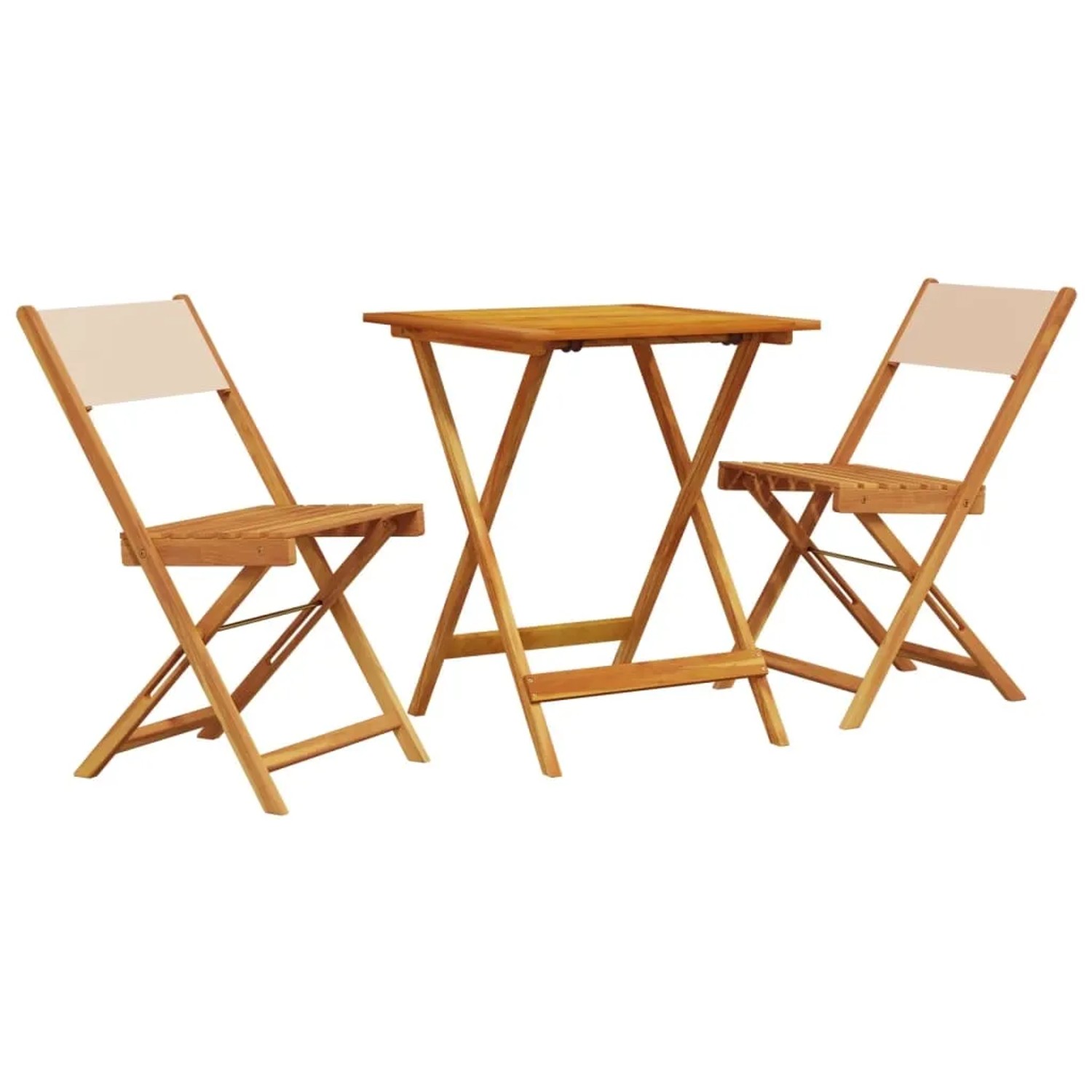 vidaXL 3-tlg Bistro-Set Beige Stoff und Massivholz Modell 7 günstig online kaufen
