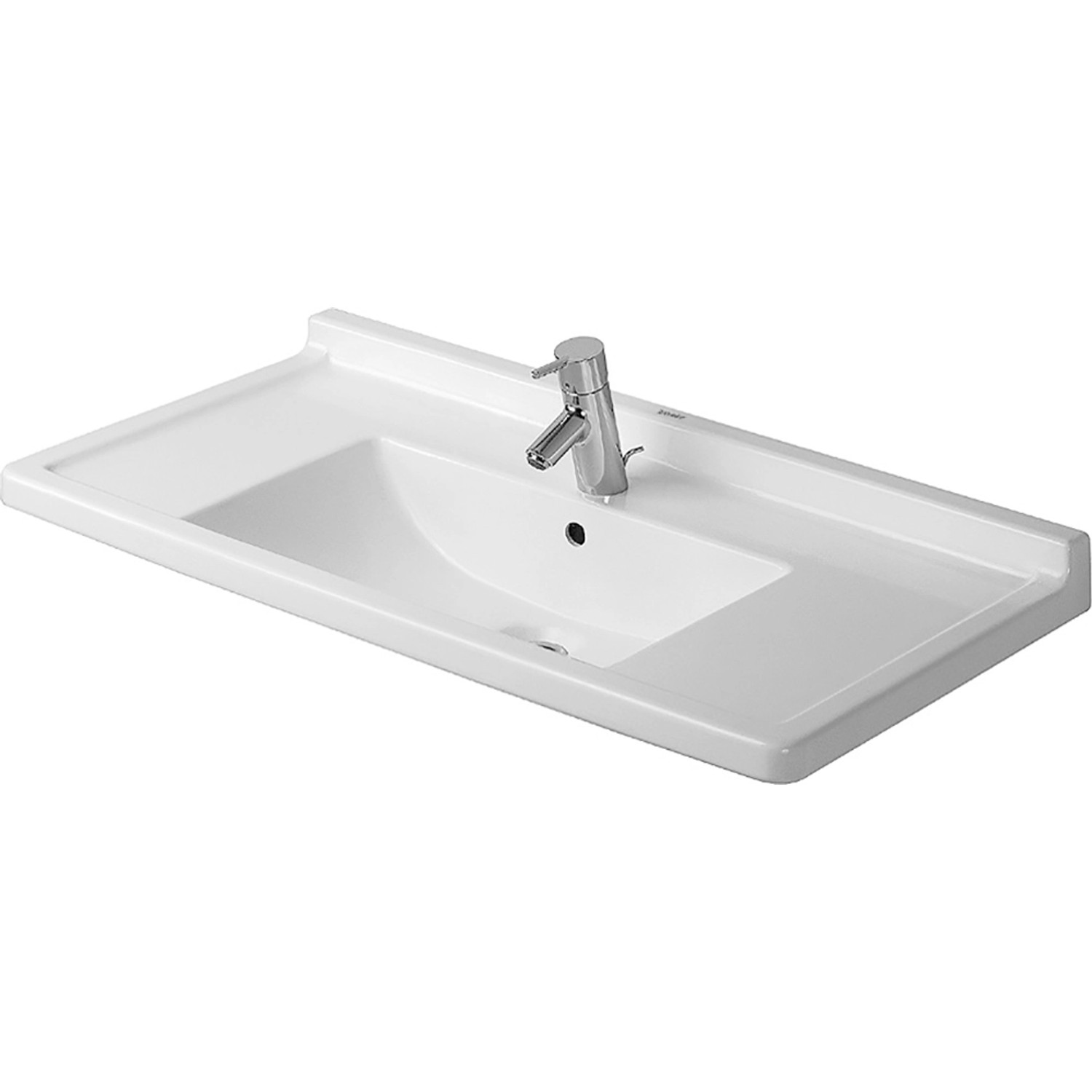 Duravit Waschbecken Starck 3 85 cm Weiß 1 Hahnloch WonderGliss