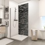 Schulte Duschrückwand DecoDesign Verbl. Anthrazit, 255x150cm, mit Steinoptik in Dusche