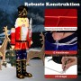 Große, beleuchtete Costway Nussknacker Figur (157 cm) als Weihnachtsdekoration für Innen und Außen.