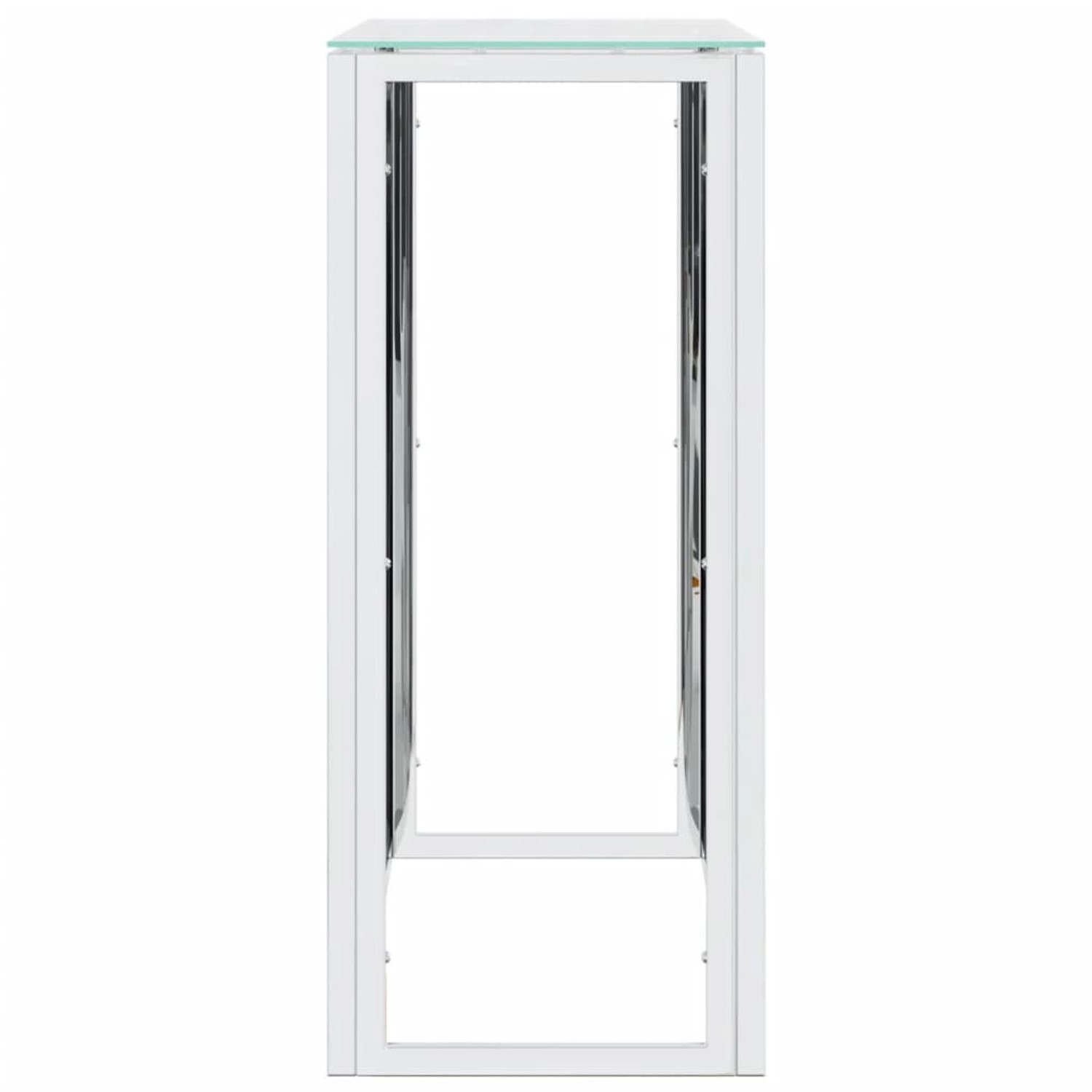 vidaXL Konsolentisch aus Edelstahl und Glas, 110x30x70 cm, Modell 1.